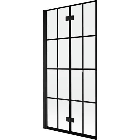 Mexen Mist 2-wing left shower screen 90 x 150 cm, black grid, black - 8A9-090-002-70-77-L