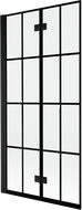 Mexen Mist 2-wing left shower screen 90 x 150 cm, black grid, black - 8A9-090-002-70-77-L