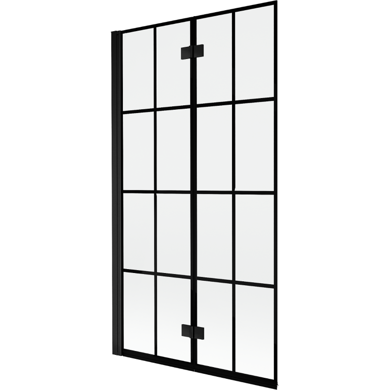 Mexen Mist 2-panel shower screen left 100 x 150 cm, black grid, black - 8A9-100-002-70-77-L