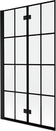 Mexen Mist 2-panel shower screen left 100 x 150 cm, black grid, black - 8A9-100-002-70-77-L