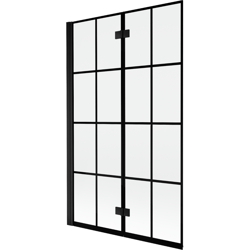 Mexen Mist 2-panel left-hand shower screen 110 x 150 cm, black grid, black - 8A9-110-002-70-77-L