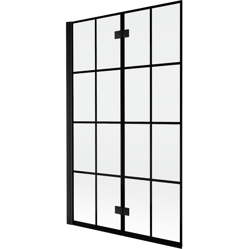 Mexen Mist 2-wing left shower screen 110 x 150 cm, black grid, black - 8A9-110-002-70-77-L