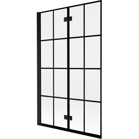 Mexen Mist 2-panel left-hand shower screen 110 x 150 cm, black grid, black - 8A9-110-002-70-77-L