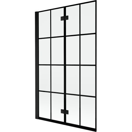Mexen Mist 2-wing left shower screen 110 x 150 cm, black grid, black - 8A9-110-002-70-77-L