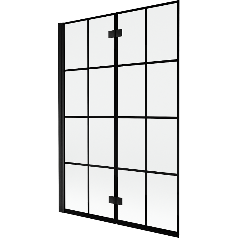Mexen Mist 2-wing left shower screen 120 x 150 cm, black grid, black - 8A9-120-002-70-77-L