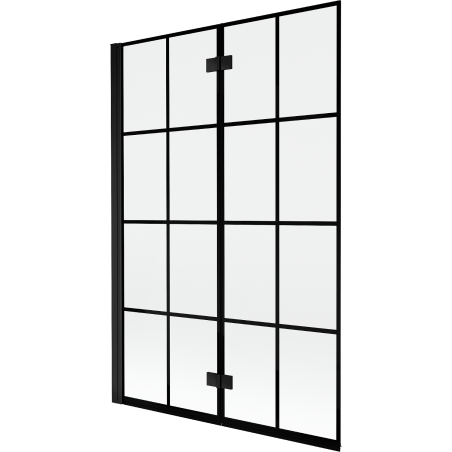 Mexen Mist 2-wing left shower screen 120 x 150 cm, black grid, black - 8A9-120-002-70-77-L