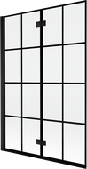 Mexen Mist 2-wing left shower screen 120 x 150 cm, black grid, black - 8A9-120-002-70-77-L