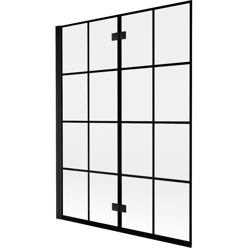Mexen Mist 2-panel left shower screen 130 x 150 cm, black grid, black - 8A9-130-002-70-77-L
