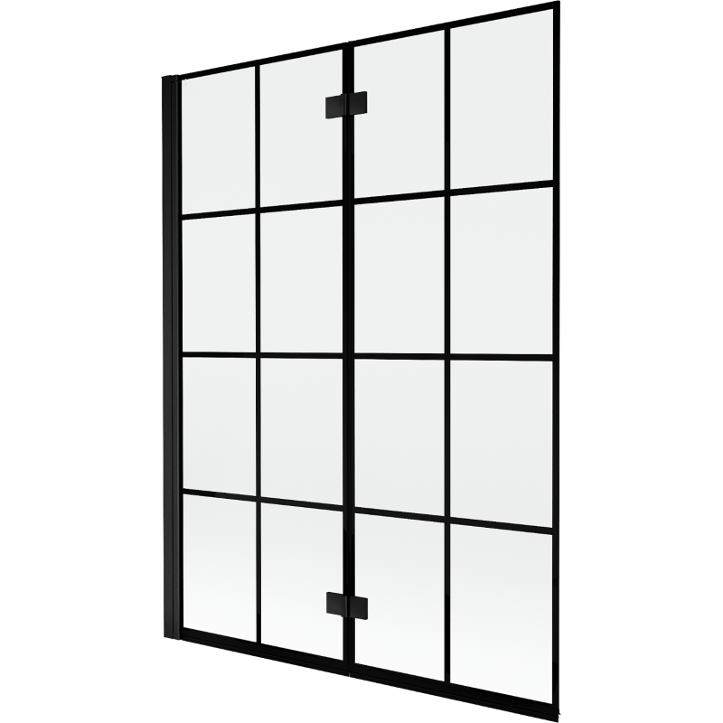 Mexen Mist shower screen 2-wing left 130 x 150 cm, black grid, black - 8A9-130-002-70-77-L