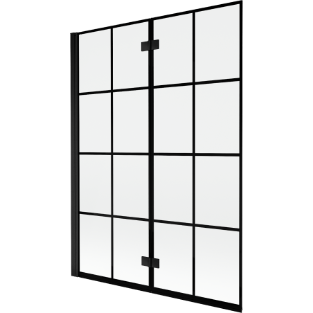 Mexen Mist 2-panel left shower screen 130 x 150 cm, black grid, black - 8A9-130-002-70-77-L