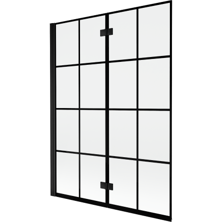 Mexen Mist shower screen 2-wing left 130 x 150 cm, black grid, black - 8A9-130-002-70-77-L