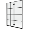 Mexen Mist 2-panel left shower screen 130 x 150 cm, black grid, black - 8A9-130-002-70-77-L