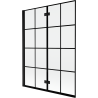 Mexen Mist shower screen 2-wing left 130 x 150 cm, black grid, black - 8A9-130-002-70-77-L