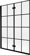 Mexen Mist 2-panel left shower screen 130 x 150 cm, black grid, black - 8A9-130-002-70-77-L