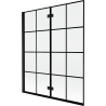 Mexen Mist 2-panel Left Shower Screen 140 x 150 cm, Black Grid, Black - 8A9-140-002-70-77-L