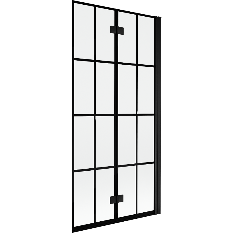 Mexen Mist 2-panel right shower screen 90 x 150 cm, black grid, black - 8A9-090-002-70-77-P