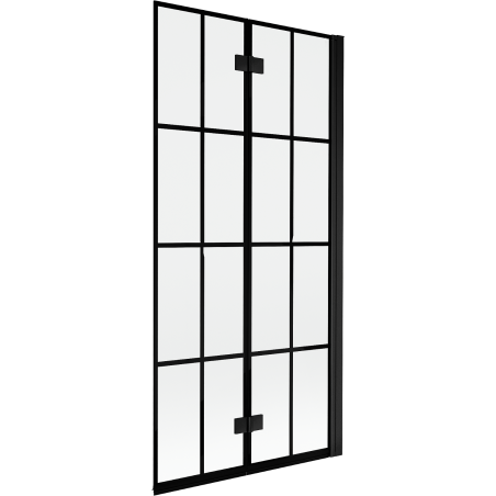 Mexen Mist 2-panel right shower screen 90 x 150 cm, black grid, black - 8A9-090-002-70-77-P