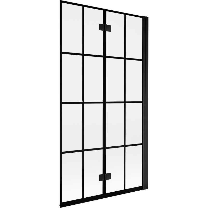 Mexen Mist 2-panel right shower screen 100 x 150 cm, black grid, black - 8A9-100-002-70-77-P