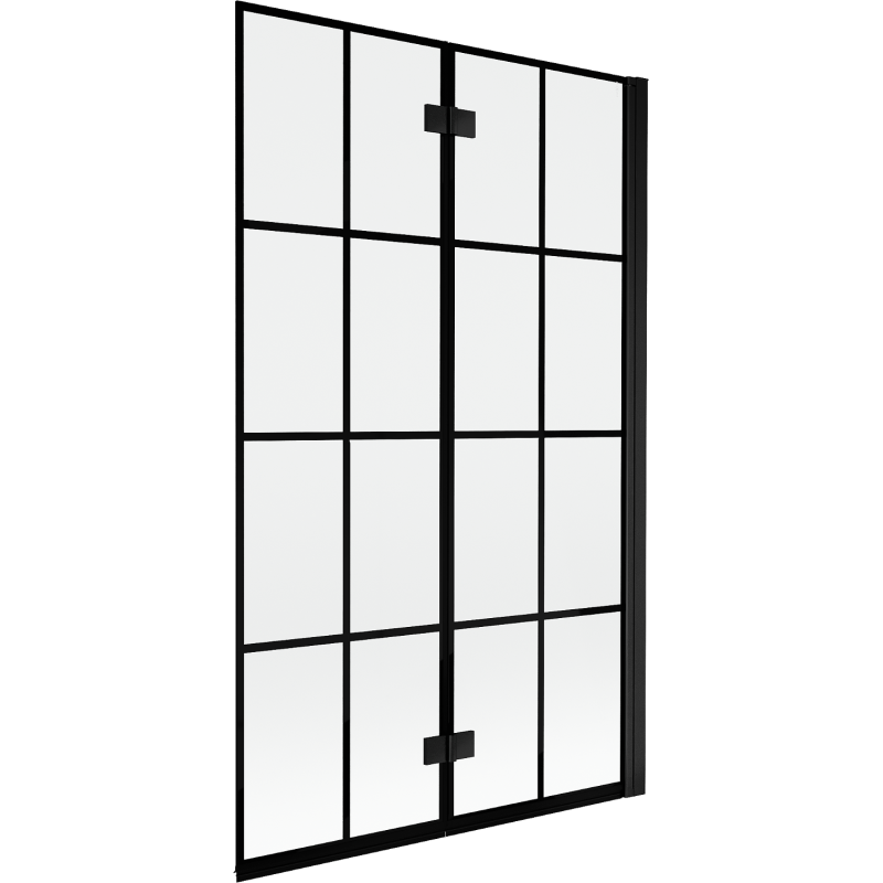 Mexen Mist 2-wing right shower screen 110 x 150 cm, black grid, black - 8A9-110-002-70-77-P