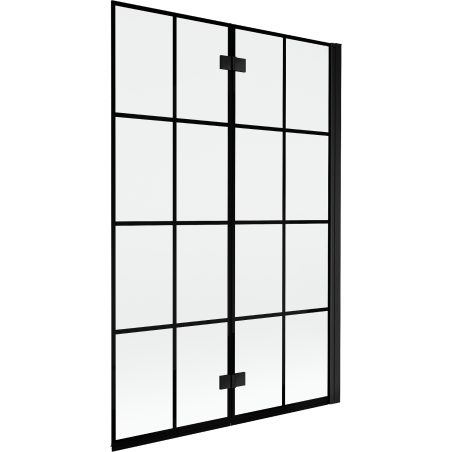 Mexen Mist 2-wing Right Shower Screen 120 x 150 cm, Black Grid, Black - 8A9-120-002-70-77-P