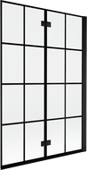 Mexen Mist 2-wing Right Shower Screen 120 x 150 cm, Black Grid, Black - 8A9-120-002-70-77-P