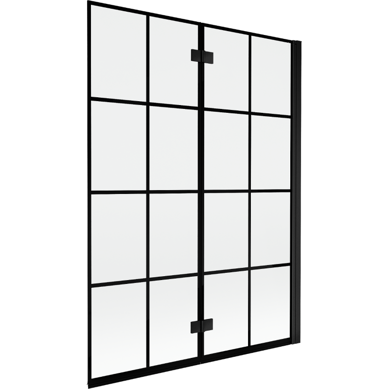 Mexen Mist shower screen 2-wing right 130 x 150 cm, black grid, black - 8A9-130-002-70-77-P