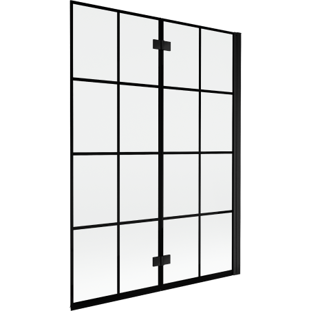 Mexen Mist 2-wing shower screen, right 130 x 150 cm, black grid, black - 8A9-130-002-70-77-P