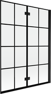 Mexen Mist 2-wing shower screen, right 130 x 150 cm, black grid, black - 8A9-130-002-70-77-P