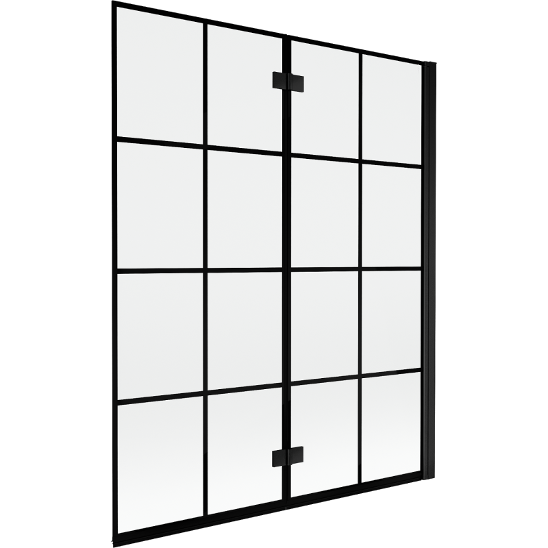 Mexen Mist shower screen 2-wing right 140 x 150 cm, black grid, black - 8A9-140-002-70-77-P