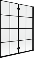 Mexen Mist 2-panel shower screen right 140 x 150 cm, black grid, black - 8A9-140-002-70-77-P