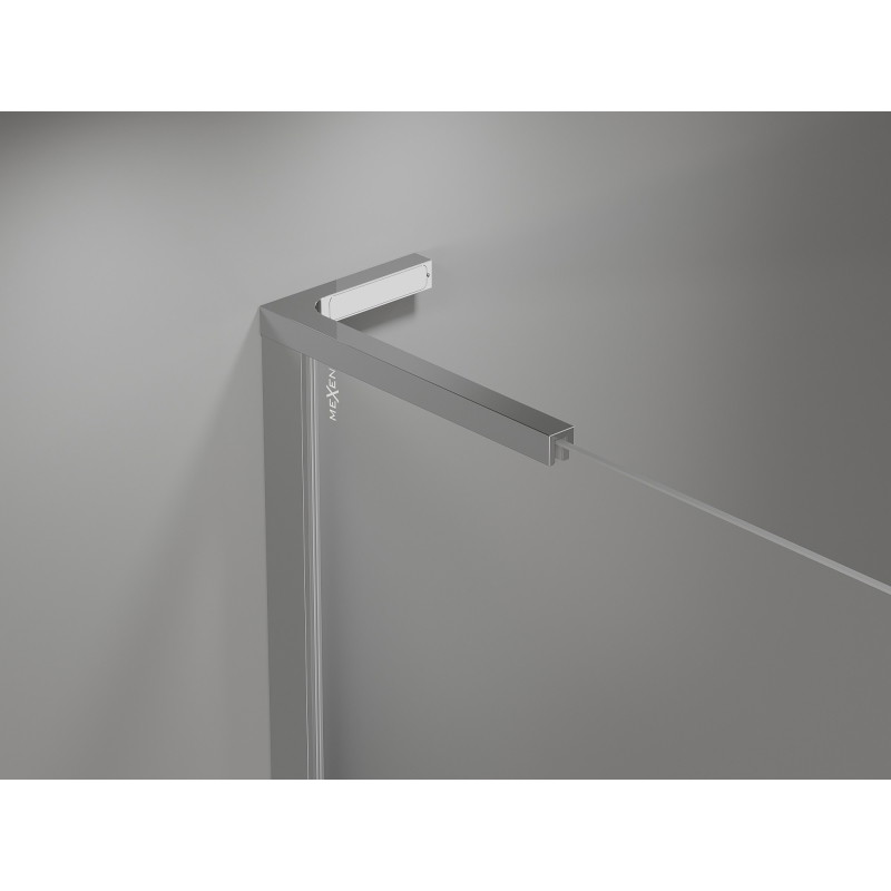 Mexen Mist L asymmetrical pentagon shower cabin hinged 80 x 90 cm, transparent, chrome - 8A8L-080-090-01-00