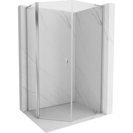 Mexen Mist L asymmetrical pentagonal shower enclosure with hinged door 90 x 100 cm, transparent, chrome - 8A8L-090-100-01-00