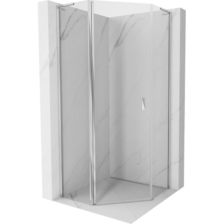 Mexen Mist L Pentagonal Shower Enclosure Hinged 100 x 100 cm, Transparent, Chrome - 8A8L-100-100-01-00