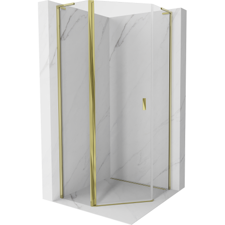 Mexen Mist L pentagonal shower enclosure hinged 80 x 80 cm, transparent, gold - 8A8L-080-080-50-00