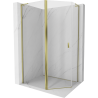 Mexen Mist L pentagonal asymmetrical swing shower enclosure 100 x 80 cm, transparent, gold - 8A8L-100-080-50-00