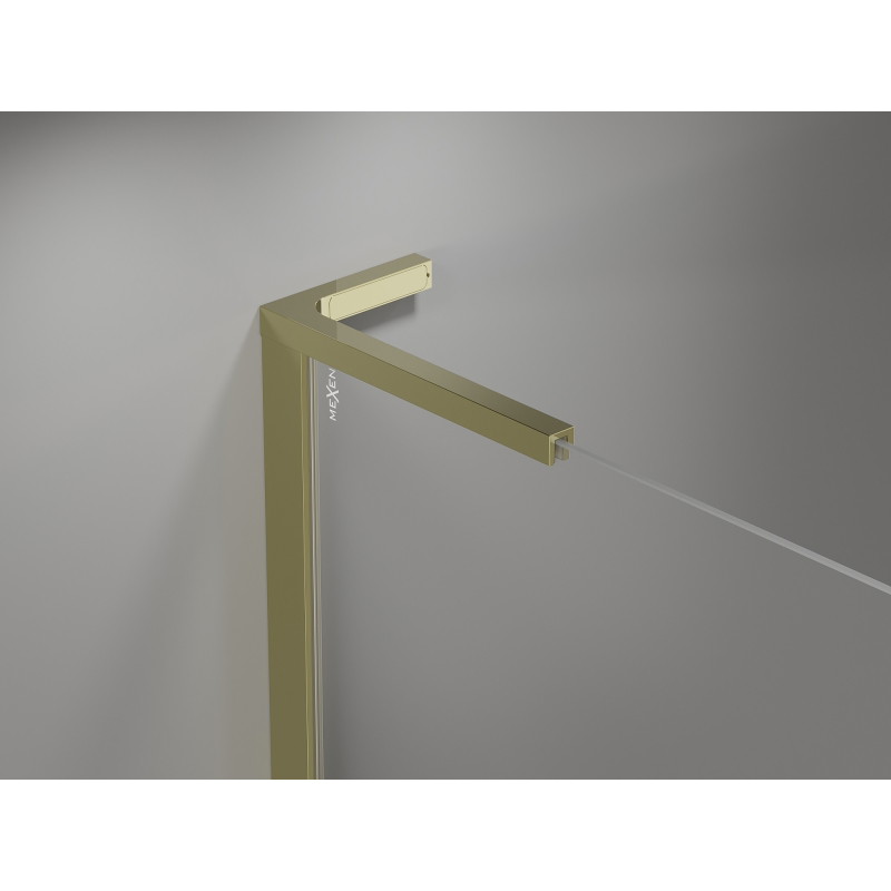 Mexen Mist L asymmetrical pentagonal shower enclosure with hinged door 80 x 90 cm, transparent, gold - 8A8L-080-090-50-00