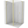 Mexen Mist L pentagonal asymmetrical pivot shower enclosure 100x80 cm, transparent, brushed gold - 8A8L-100-080-55-00