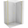 Mexen Mist L pentagonal asymmetrical hinged shower enclosure 90x100 cm, transparent, brushed gold - 8A8L-090-100-55-00