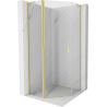 Mexen Mist L pentagonal hinged shower enclosure 100 x 100 cm, transparent, brushed gold - 8A8L-100-100-55-00