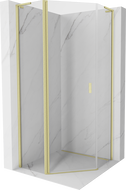 Mexen Mist L pentagonal hinged shower enclosure 100 x 100 cm, transparent, brushed gold - 8A8L-100-100-55-00