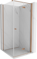 Mexen Mist-F folding shower enclosure right 110 x 110 cm, transparent, brushed copper - 8A6T-110-110-65-00-P