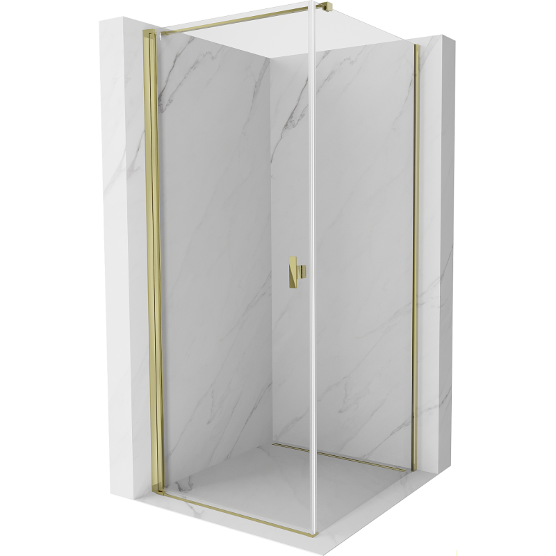 Mexen Mist-B 70 x 70 cm hinged shower cubicle, transparent, gold - 8A2T-070-070-50-00