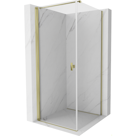 Mexen Mist-B 70 x 70 cm hinged shower cubicle, transparent, gold - 8A2T-070-070-50-00