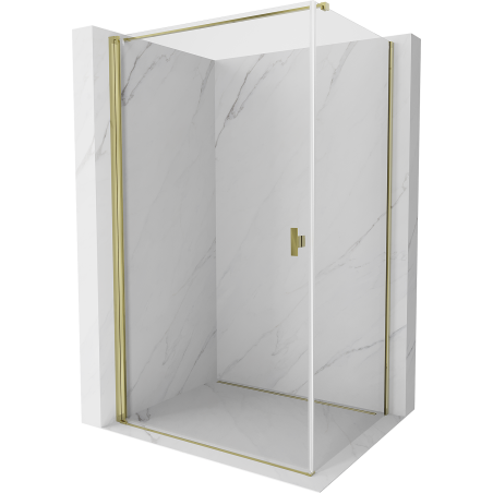 Mexen Mist-B pivot shower enclosure 90 x 70 cm, transparent, gold - 8A2T-090-070-50-00