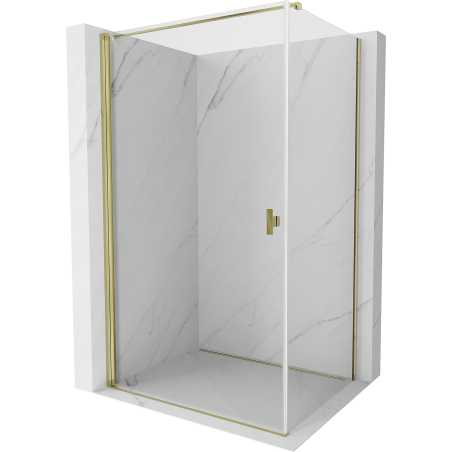 Mexen Mist-B swing shower enclosure 85 x 100 cm, transparent, gold - 8A2T-085-100-50-00