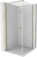 Mexen Mist-B pivot shower enclosure 100 x 100 cm, transparent, gold - 8A2T-100-100-50-00