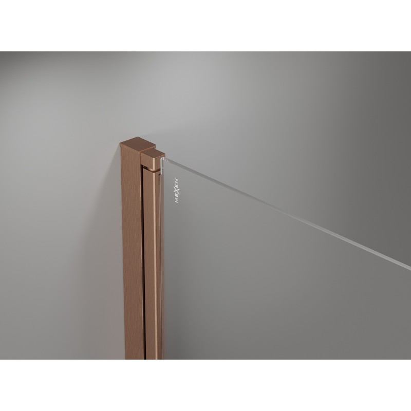 Mexen Mist-F Duo left folding shower cabin 120 x 110 cm, transparent, brushed copper - 8A6-120L-110P-65-00