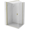 Mexen Mist-B, 80 x 120 cm hinged shower enclosure, transparent, gold - 8A2T-080-120-50-00