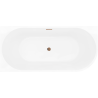 Mexen Silo free-standing corner left fluted bathtub 150 x 75 cm, white, rose gold overflow - 52891507500L-60