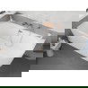 Mexen Silo free-standing corner left fluted bathtub 150 x 75 cm, white, rose gold overflow - 52891507500L-60